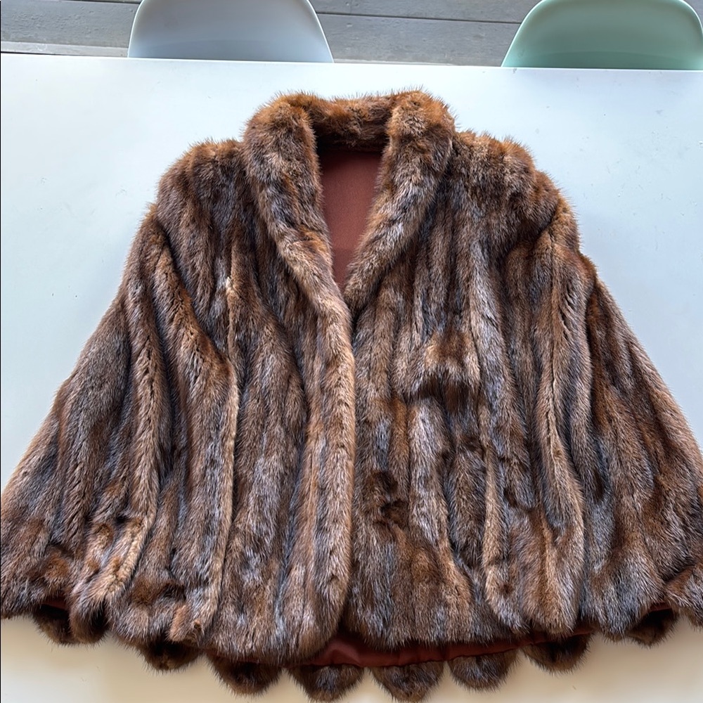Luxurious Brown Faux Fur Coat